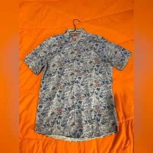 Floral Blue Short Sleeve Shirt